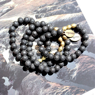 Black lava rock beaded bracelets