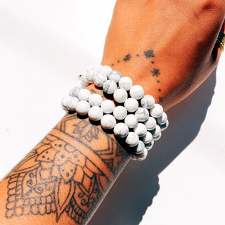 White Howlite | Beaded Bracelet