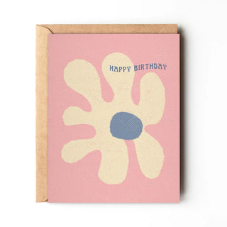 Abstract Flower Pink Birthday Card | Note Card