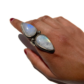 Rainbow Moonstone | 2-Tier Adjustable Gemstone Ring