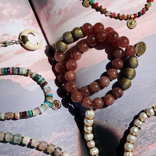 Strawberry Quartz | Beaded Bracelet
