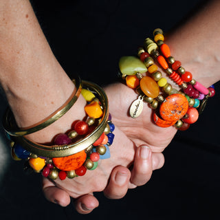 rainbow beaded bracelet with an assortment of beads. each bracelet different. each bracelet unique.