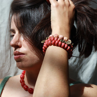 Persimmon Coral | Beaded Bracelet