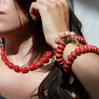 Persimmon Coral | Beaded Bracelet