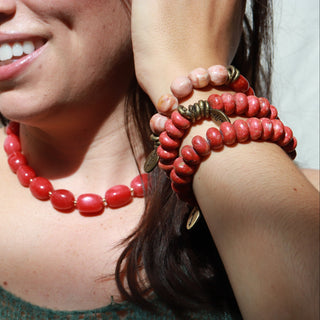 Persimmon Coral | Beaded Bracelet