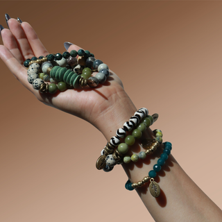 Silver Leaf Jasper | Beaded Bracelet
