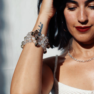 Clear Quartz Jingle | Beaded Bracelet