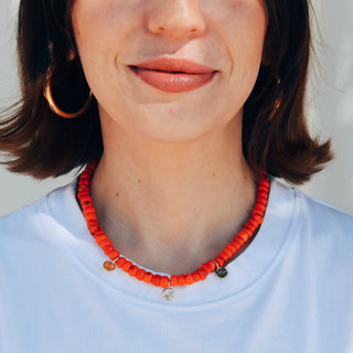 Coral Sunburst | Choker Necklace