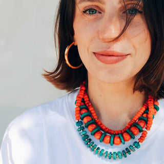 Coral Sunburst | Choker Necklace