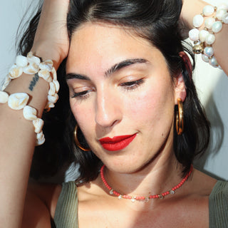 Coral Teardrop | Necklace