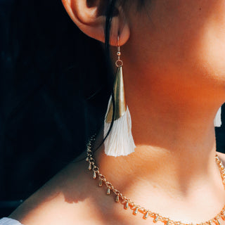 Cream Fringe | Earrings