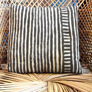 Olive Green Mud Cloth Pillow 14"