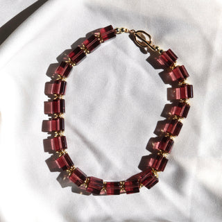Plum Prism Cube | Necklace