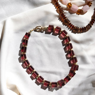 Plum Prism Cube | Necklace