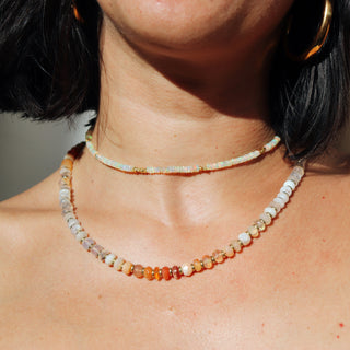 Fire Opal Heart Line | Necklace