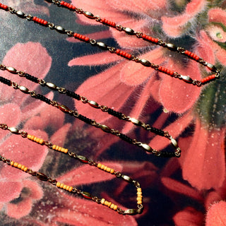 Golden Seed Bead Coral | Choker Necklaces