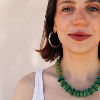 Olive Jade Disk | Necklace