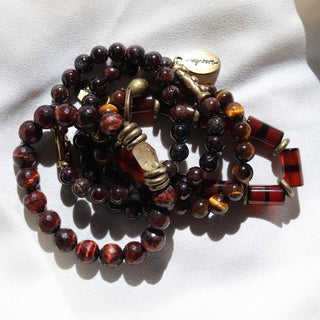 Red Tiger's Eye + Citrine | Beaded Bracelet