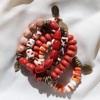Persimmon Coral | Beaded Bracelet