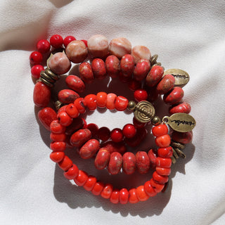 Red Coral | Beaded Bracelet