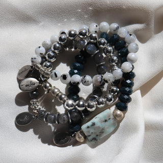 Silver Hematite | Beaded Bracelet