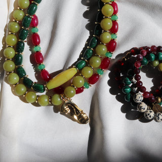 Olive Jade Portrait Pendant | Necklace