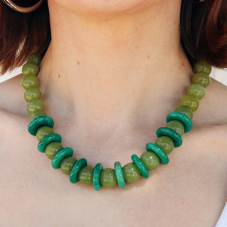 Olive Jade Disk | Necklace