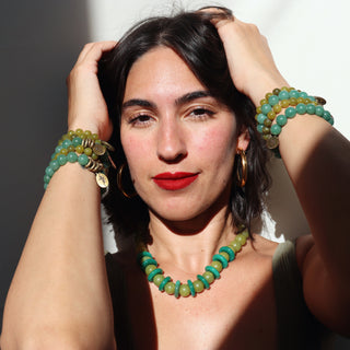 Olive Jade Disk | Necklace