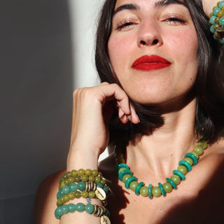 Olive Jade Disk | Necklace