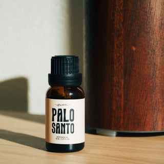 15ml amber bottle with black lid. Labeled with a neutral colored " Palo Santo" sticker. Our palo santo essential oil is 100% natural, fair trade, and harvested using sustainable practices.