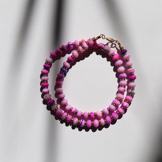 Pink Opal Heart Line | Necklace