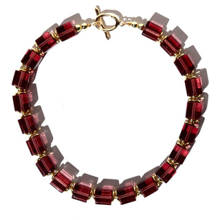 Plum Prism Cube | Necklace