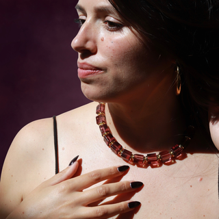 Plum Prism Cube | Necklace