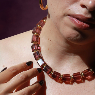 Plum Prism Cube | Necklace