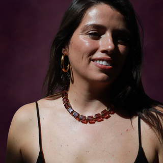 Plum Prism Cube | Necklace