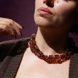 Plum Prism Cube | Necklace