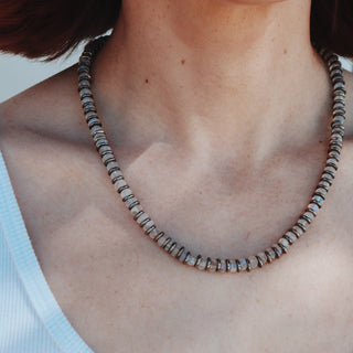 Rainbow Moonstone Heart Line | Necklace