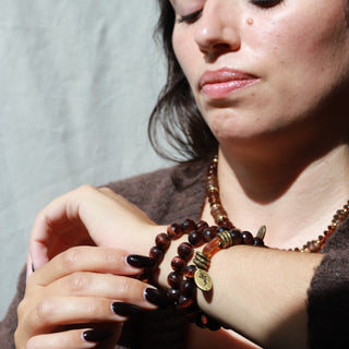 Red Tiger's Eye + Citrine | Beaded Bracelet