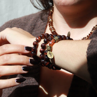 Red Tiger's Eye + Citrine | Beaded Bracelet