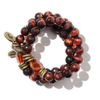Red Tiger's Eye + Citrine | Beaded Bracelet