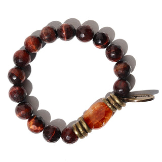 Red Tiger's Eye + Citrine | Beaded Bracelet