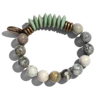 Silver Leaf Jasper | Beaded Bracelet