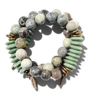 Silver Leaf Jasper | Beaded Bracelet