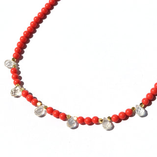 Coral Teardrop | Necklace