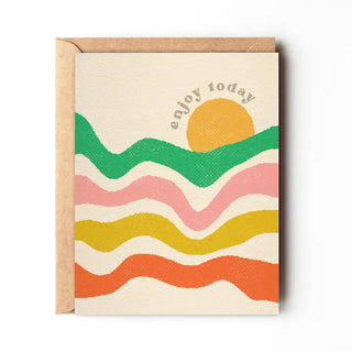 Enjoy Today Retro Colorful Birthday | Note Card