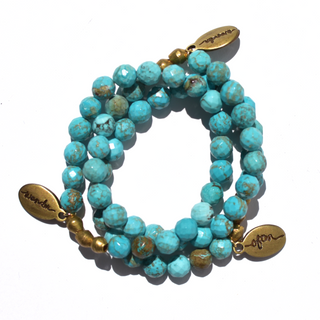 Faceted Turquoise Howlite | Beaded Bracelet