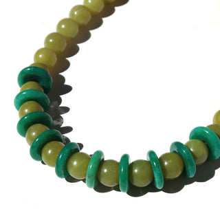 Olive Jade Disk | Necklace