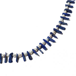 Pearl + Lapis Chip | Necklace