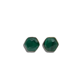 Malachite Hexagon | Stud Earrings