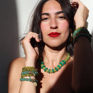 Olive Jade Disk | Necklace